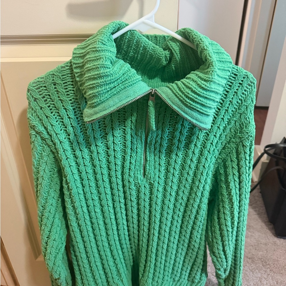 Aerie Vibrant Green Cowl Neck Sweater